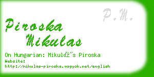 piroska mikulas business card